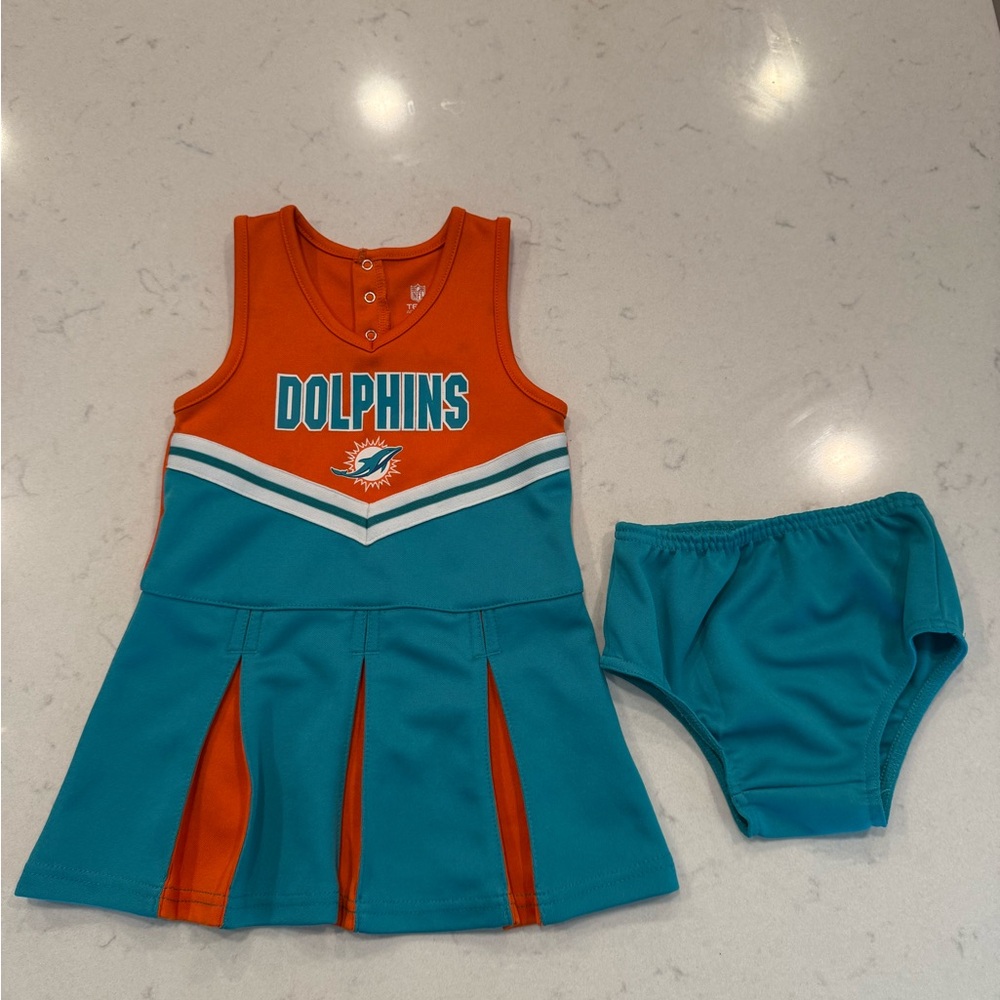 Toddler Miami Dolphins cheer dress 4T